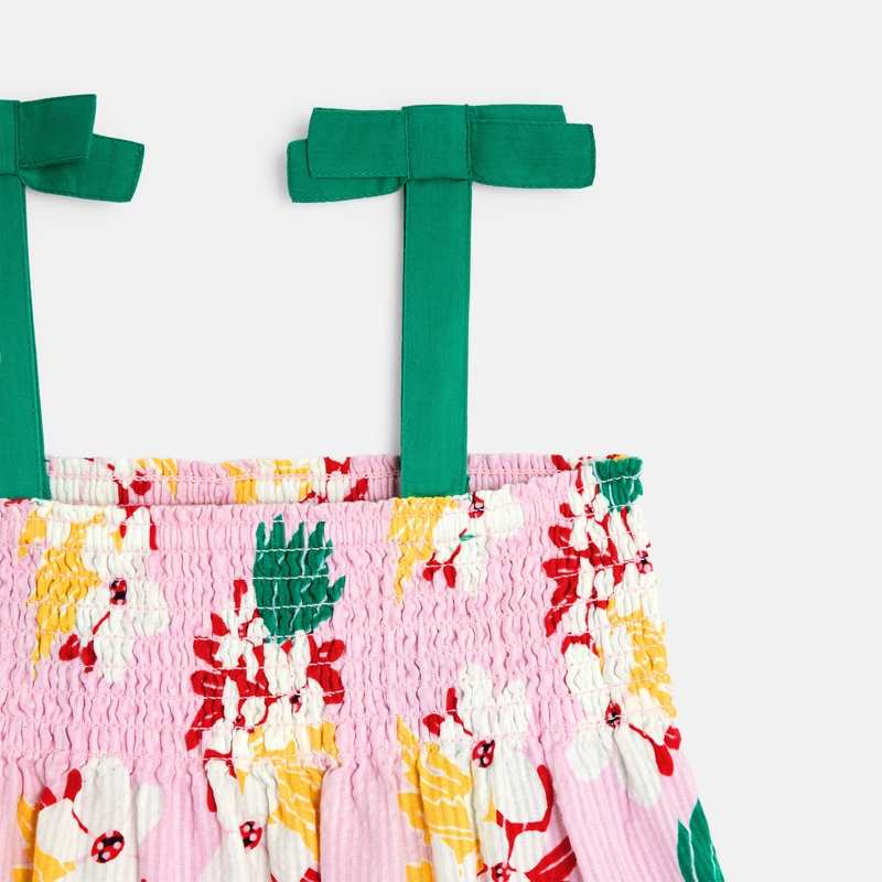 Débardeur fille à motifs fleurs exotiques rose Catimini