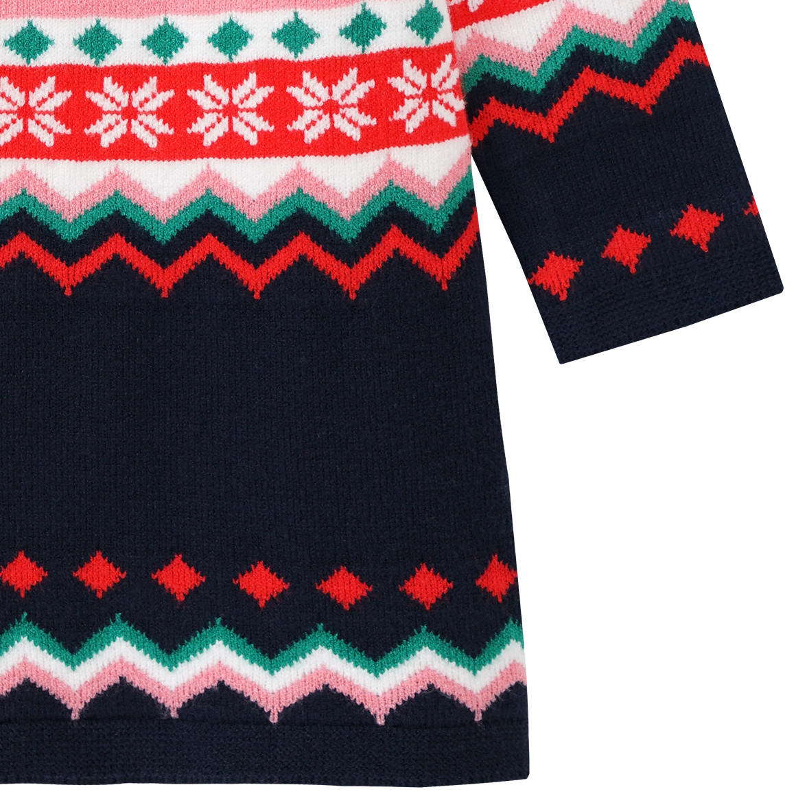 Mädchen Weihnachtskleid im Norweger-Look dunkelblau / rot / weiss