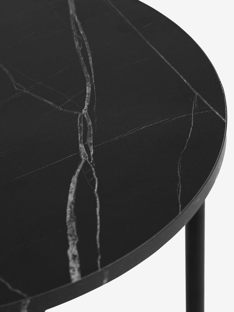 Table d'angle TURUP Ø40 marbre/noir