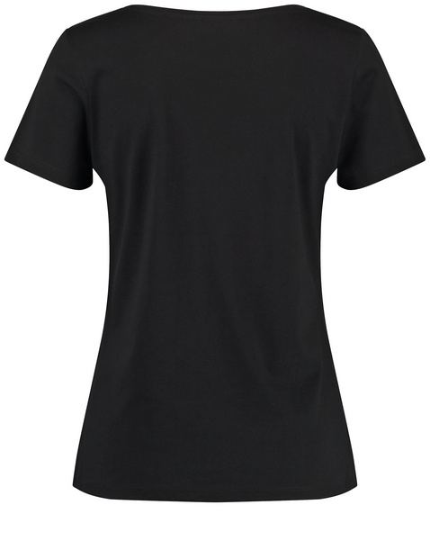 Baumwoll-T-Shirt mit platziertem Print