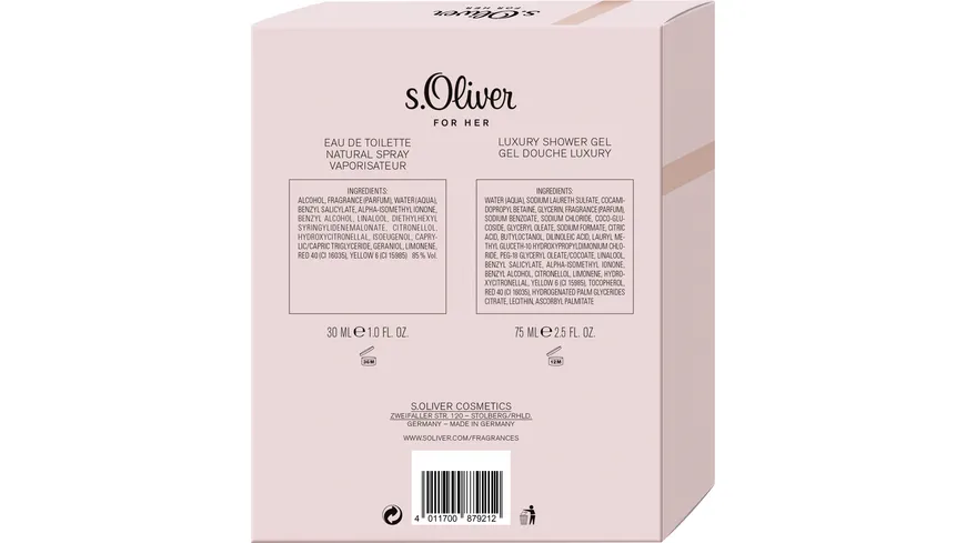 s.Oliver for Her Eau de Toilette + Duschgel Geschenkpackung