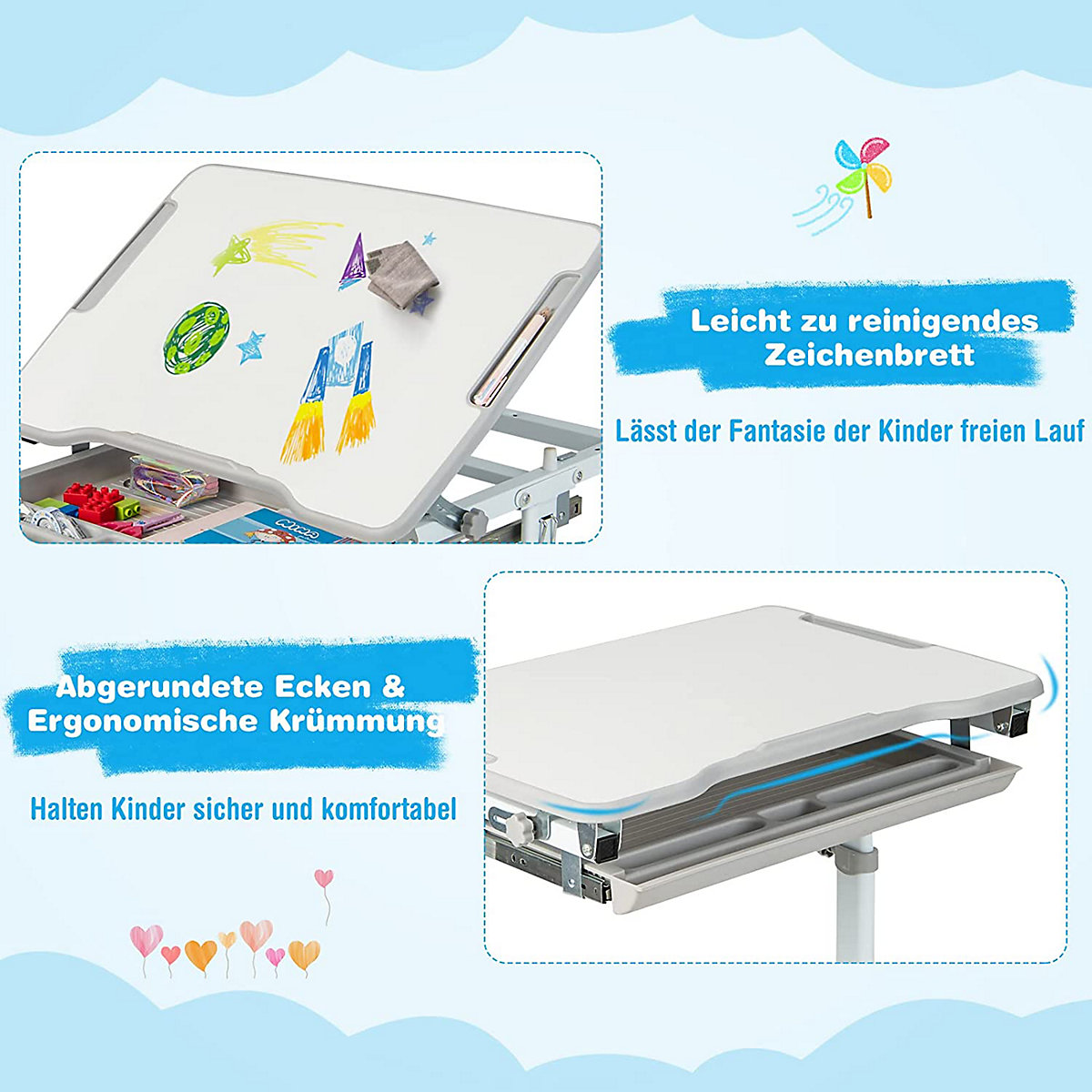 Kinderschreibtisch höhenverstellbar neigbar