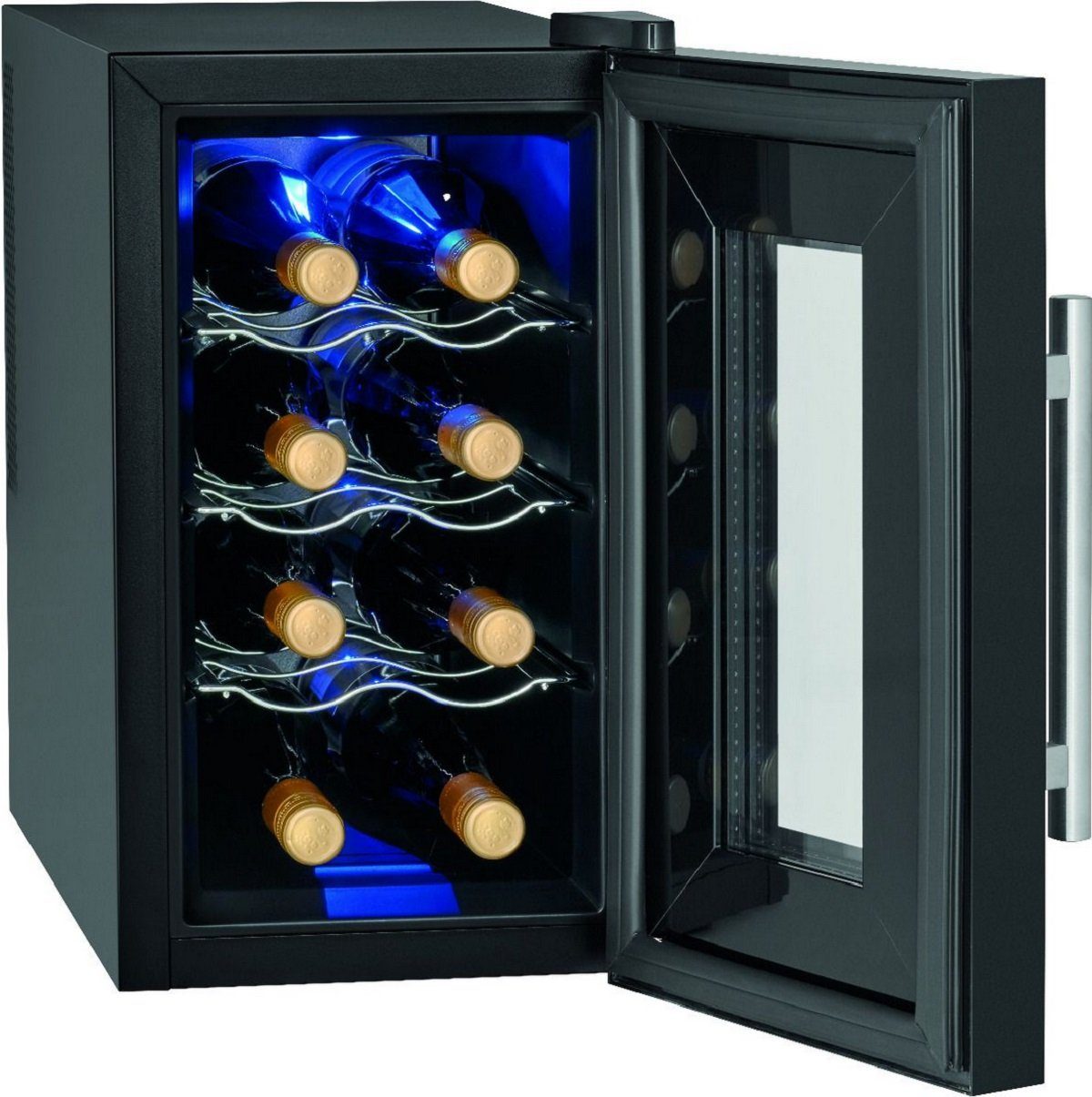 ProfiCook Weintemperierschrank ProfiCook PC-WK 1232 Weintemperierschrank für 8 Fla. Weinkühlschrank, für 8 Standardflaschen á 0,75l,Thermoelektrische Kühlung (kein Kompressor)