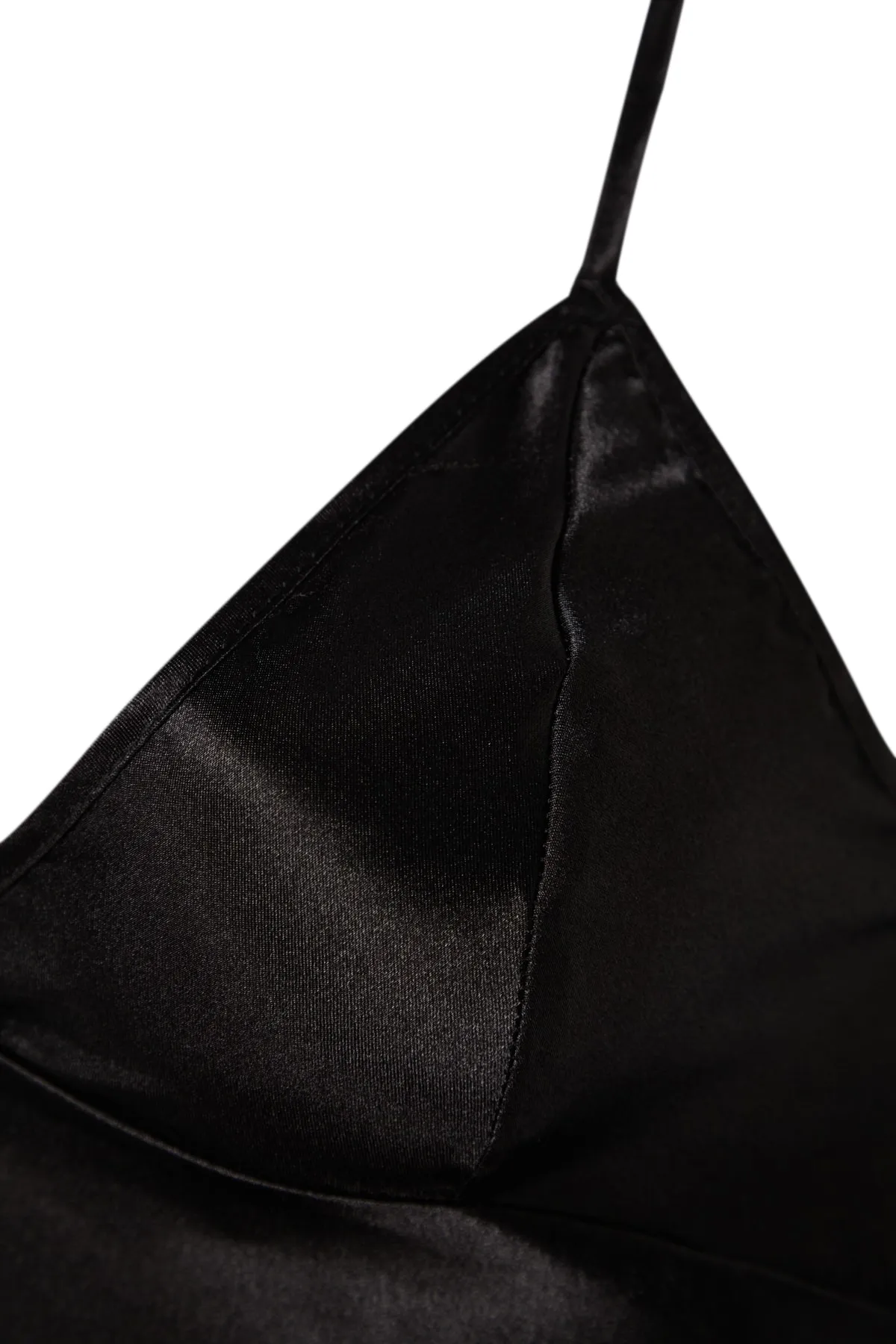 Trendyol Collection  Schwarzes, extravagantes Nachthemd mit Satin-Paspelierung und Seilriemen THMAW24LL00001