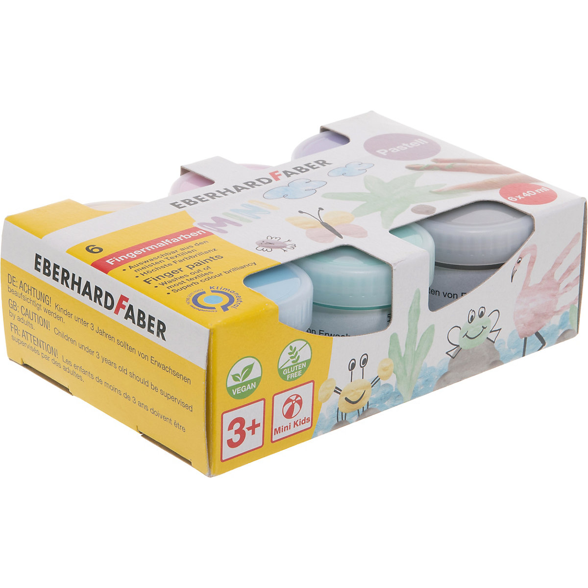 Fingermalfarben Mini Kids Pastell, 6 Farben