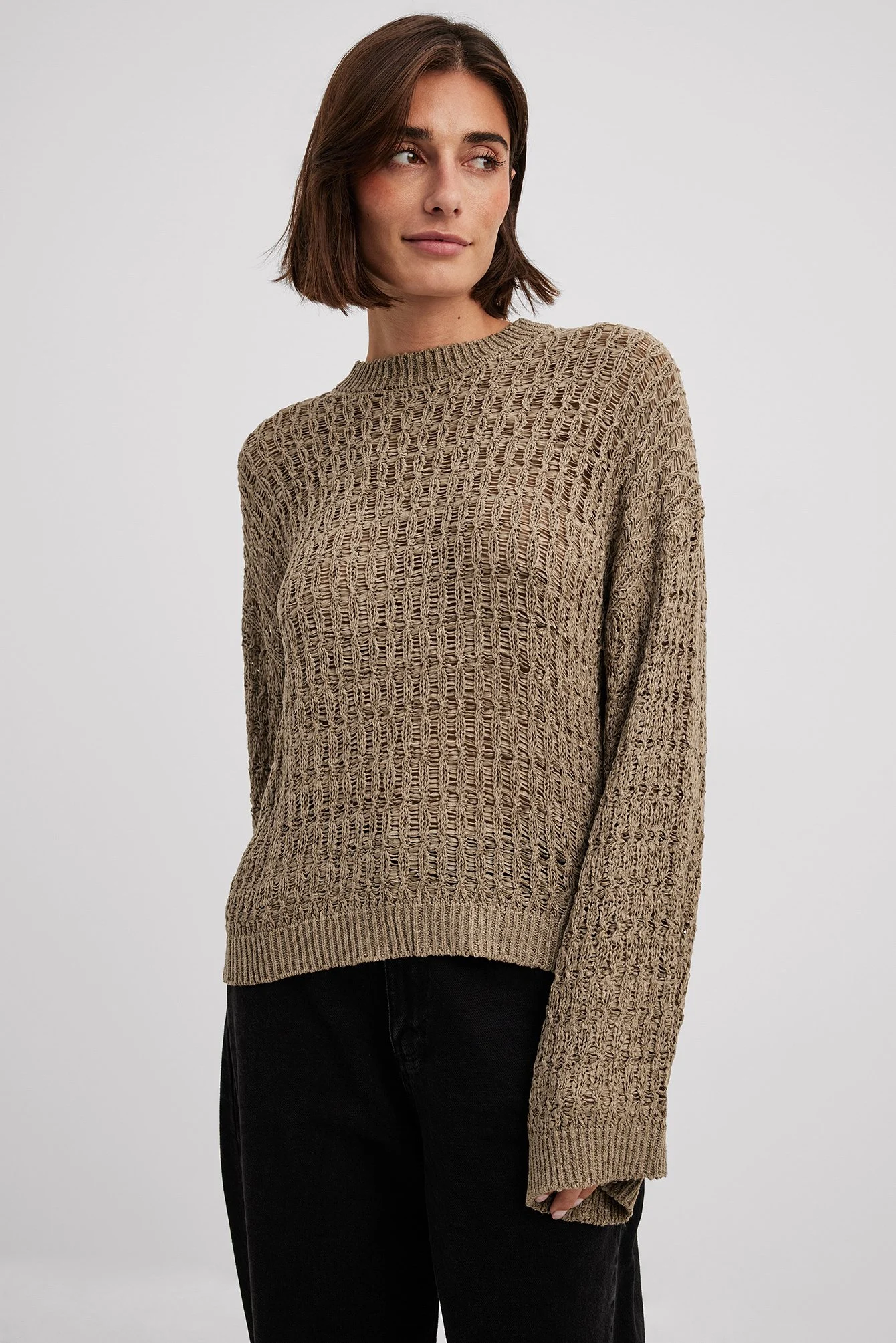 Oversize locker gestrickter Pullover