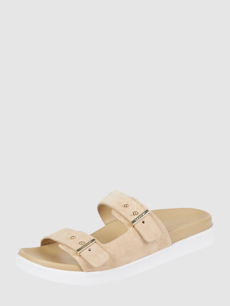 Sandalen aus Leder in beige