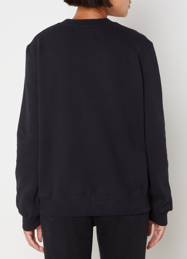 Maglione in cotone con stampa logo Calvin Klein