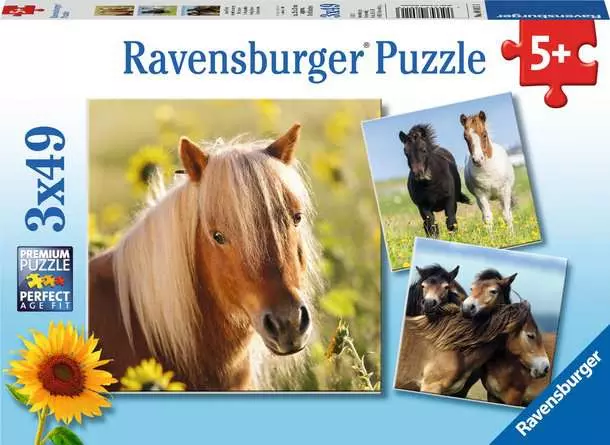 Kinderpuzzle ab 5 Jahren - Liebe Pferde - 49 Teile