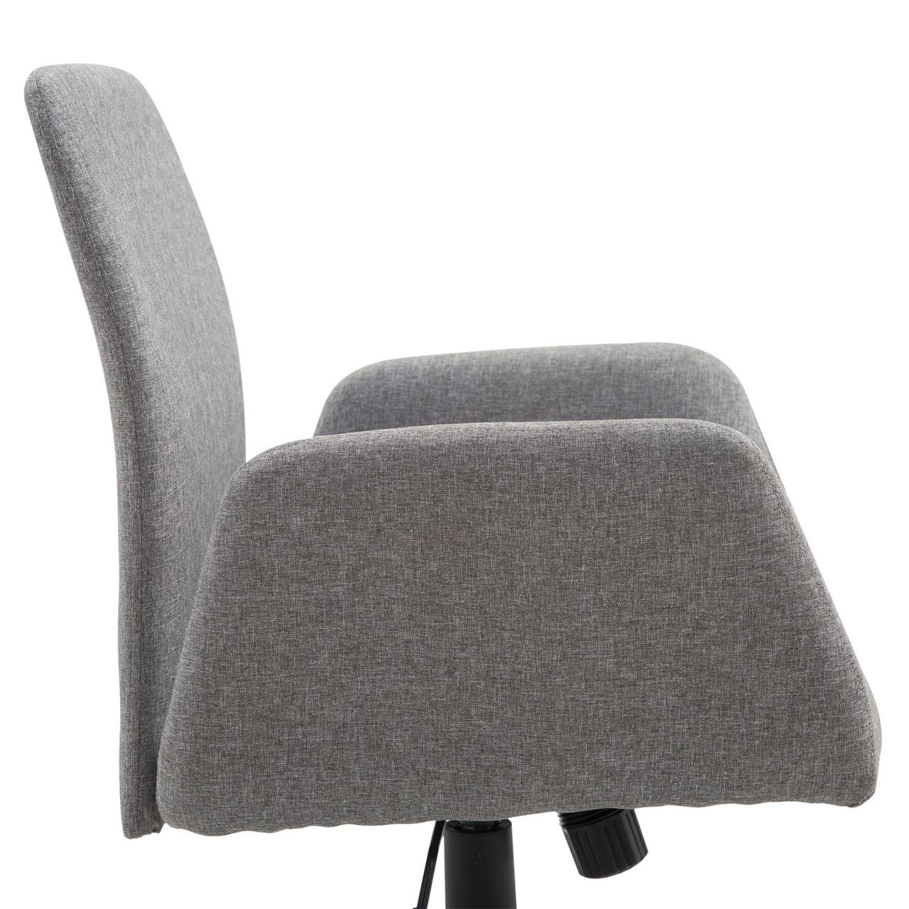 HOMCOM Bürostuhl Drehstuhl Bürosessel mit Rädern Armsessel im Nordischen Stil Schreibtischstuhl Edelstahl Leinenimitat Grau 61 x 58 x 88-97,5 cm