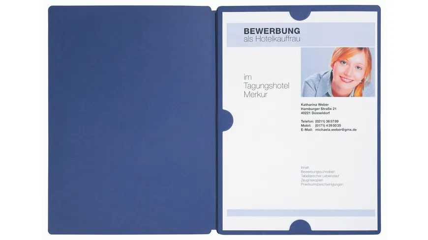 PAGNA Bewerbungsmappe Swing blau blau
