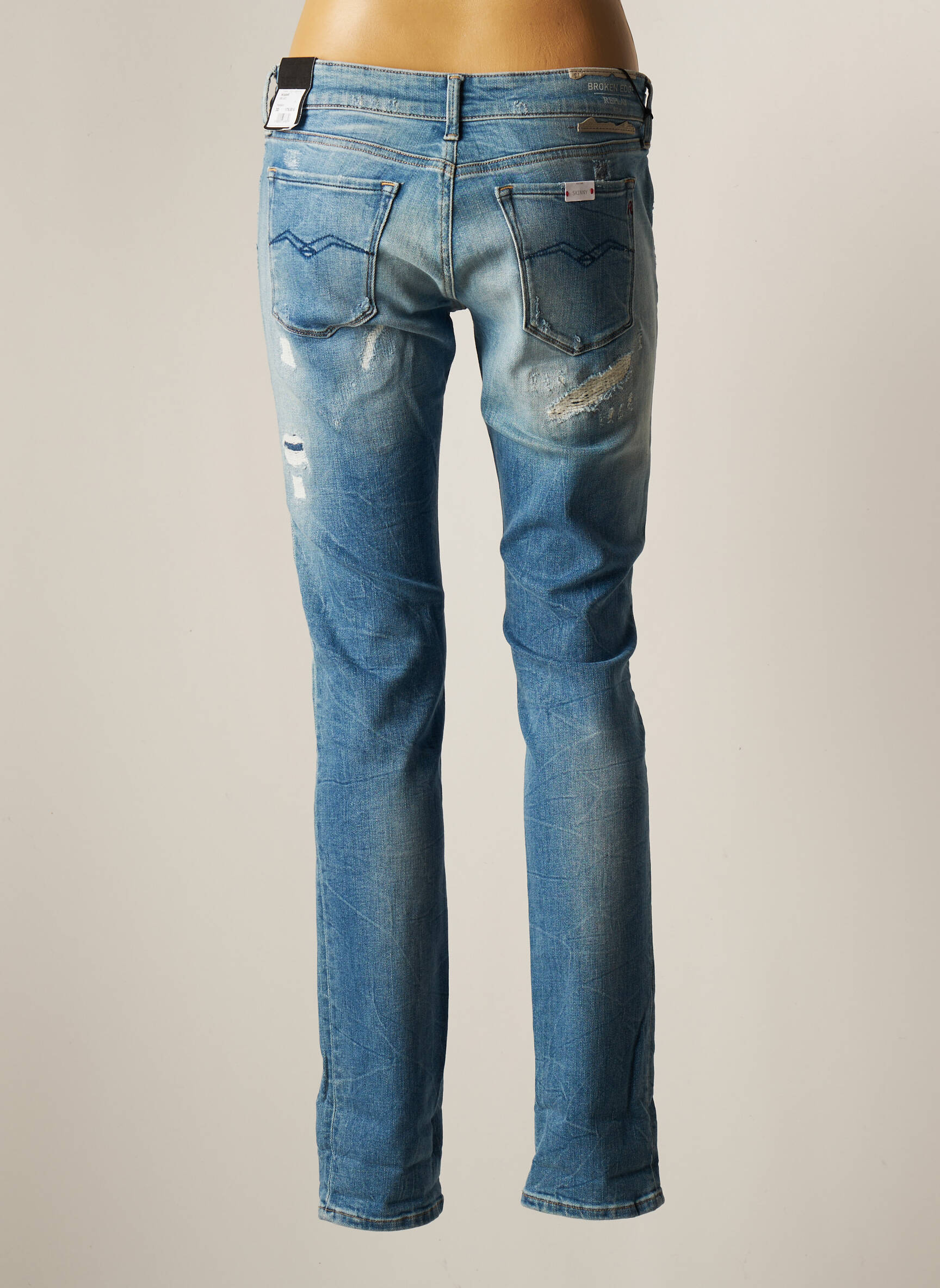 Replay Jeans Coupe Slim Femme couleur bleu