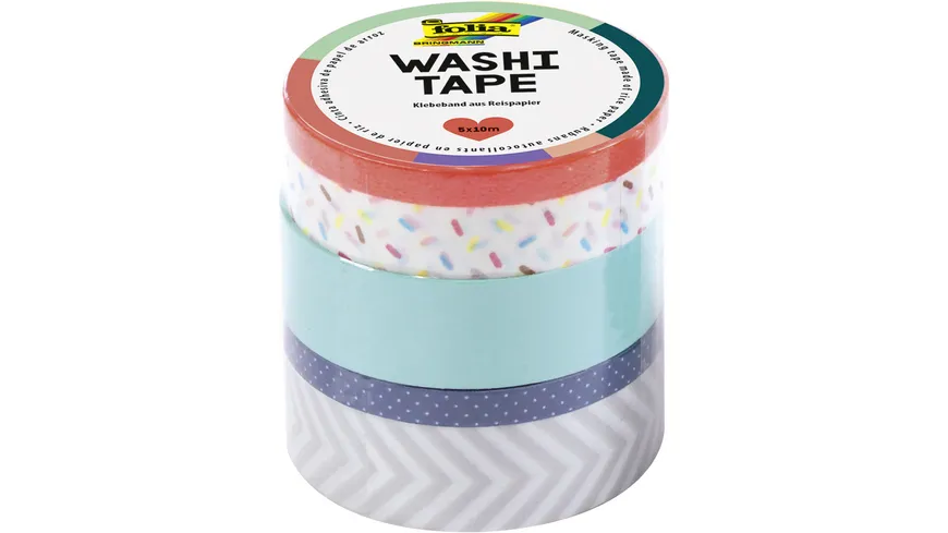 folia Washi-Tape 5er-Set neon-orange 50 m