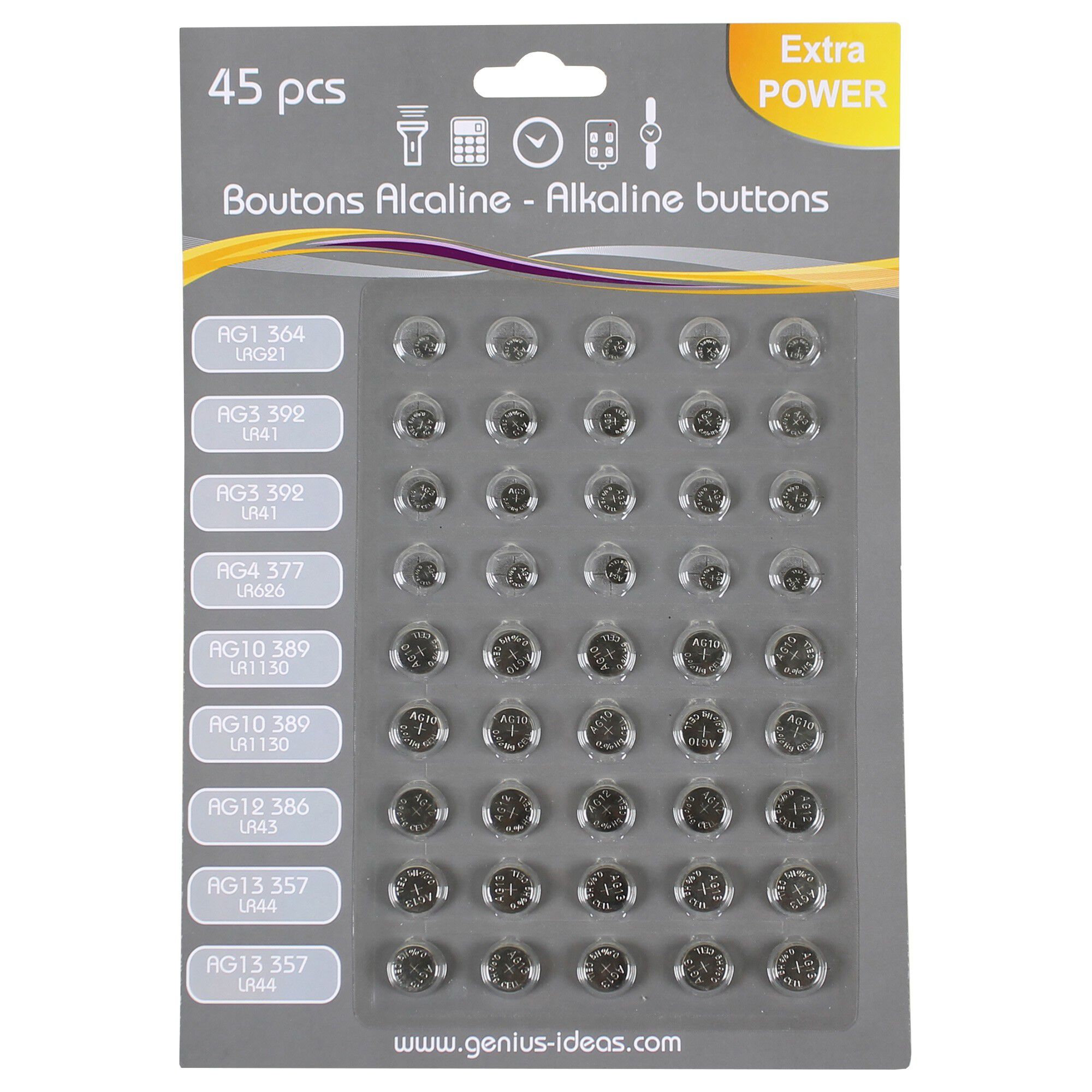 Piles boutons alcalines