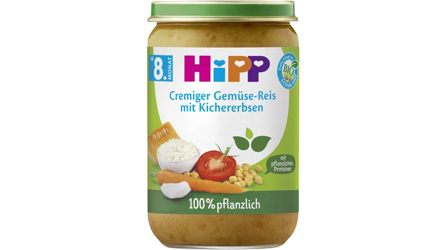 HiPP 100% pflanzlich: Cremiger Gemüse-Reis mit Kichererbsen 220 g