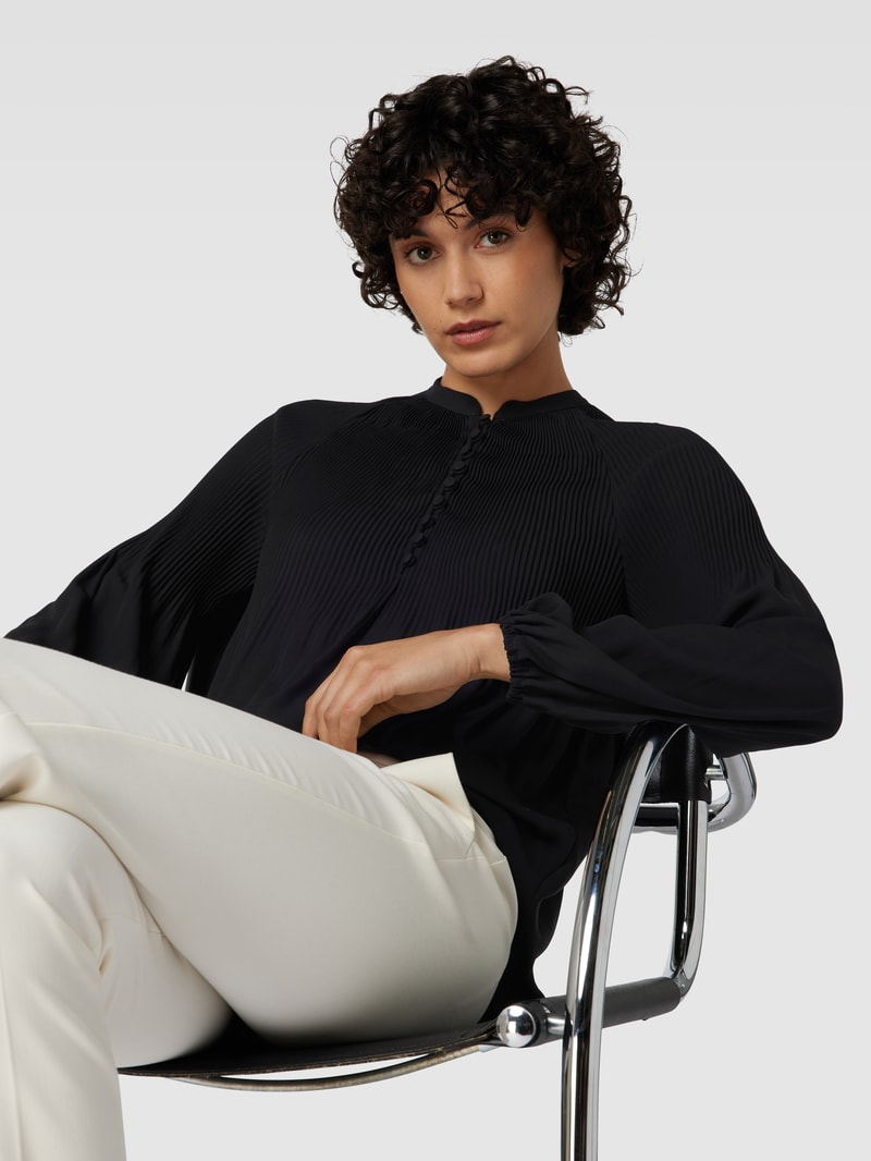 Blusenshirt mit Biesen Modell 'VERSILLA' in schwarz