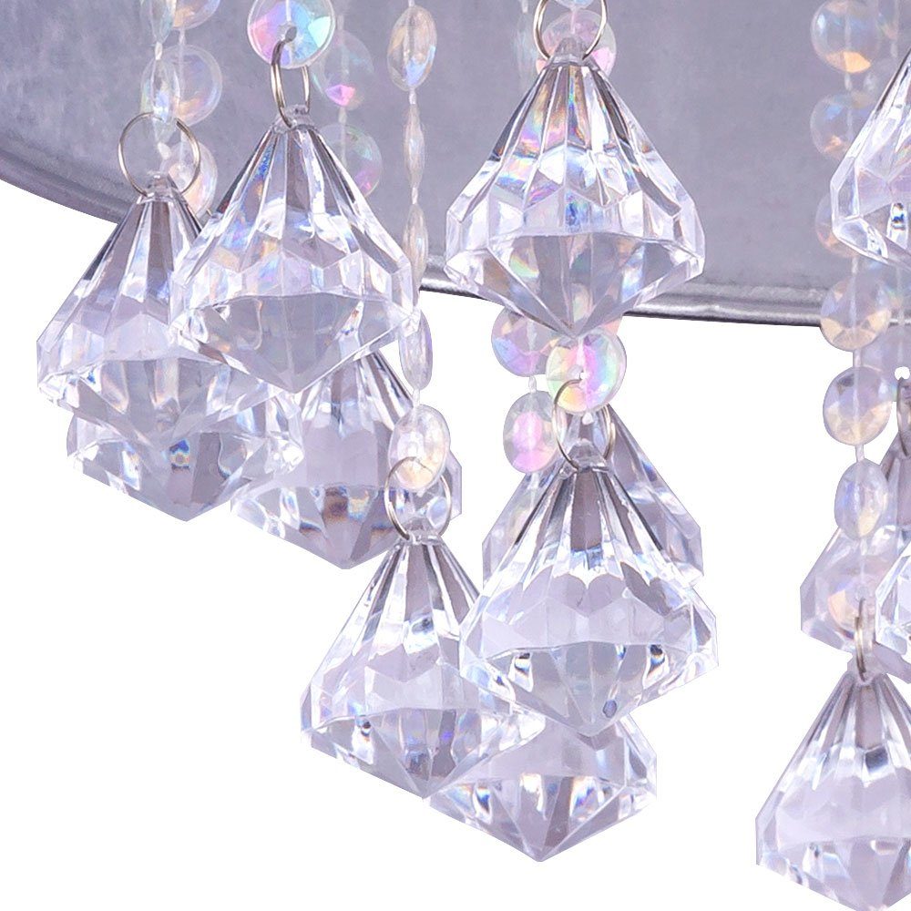 etc-shop LED Deckenleuchte, Leuchtmittel inklusive, Warmweiß, Farbwechsel, Decken Leuchte FERNBEDIENUNG Wohn Zimmer Kristall Lampe im Set