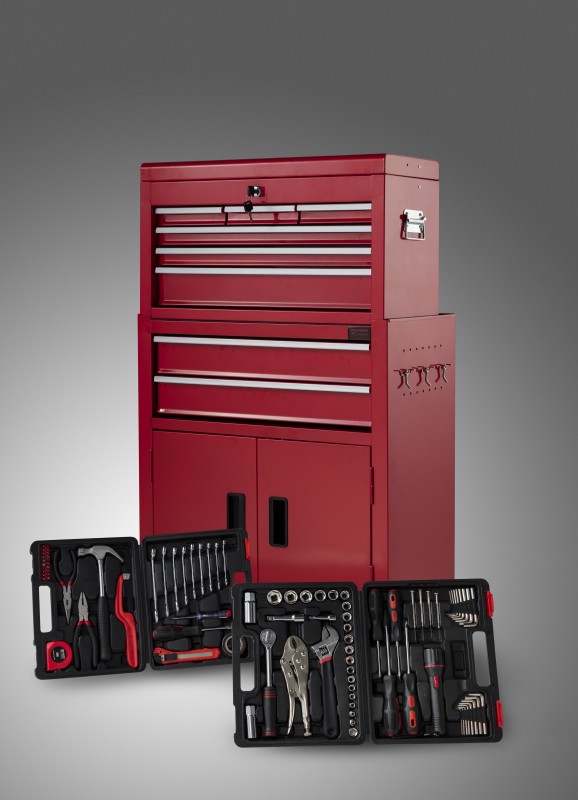 WOLFGANG TOOLS WOLFGANG Metall-Trolley 92-teilig Rot