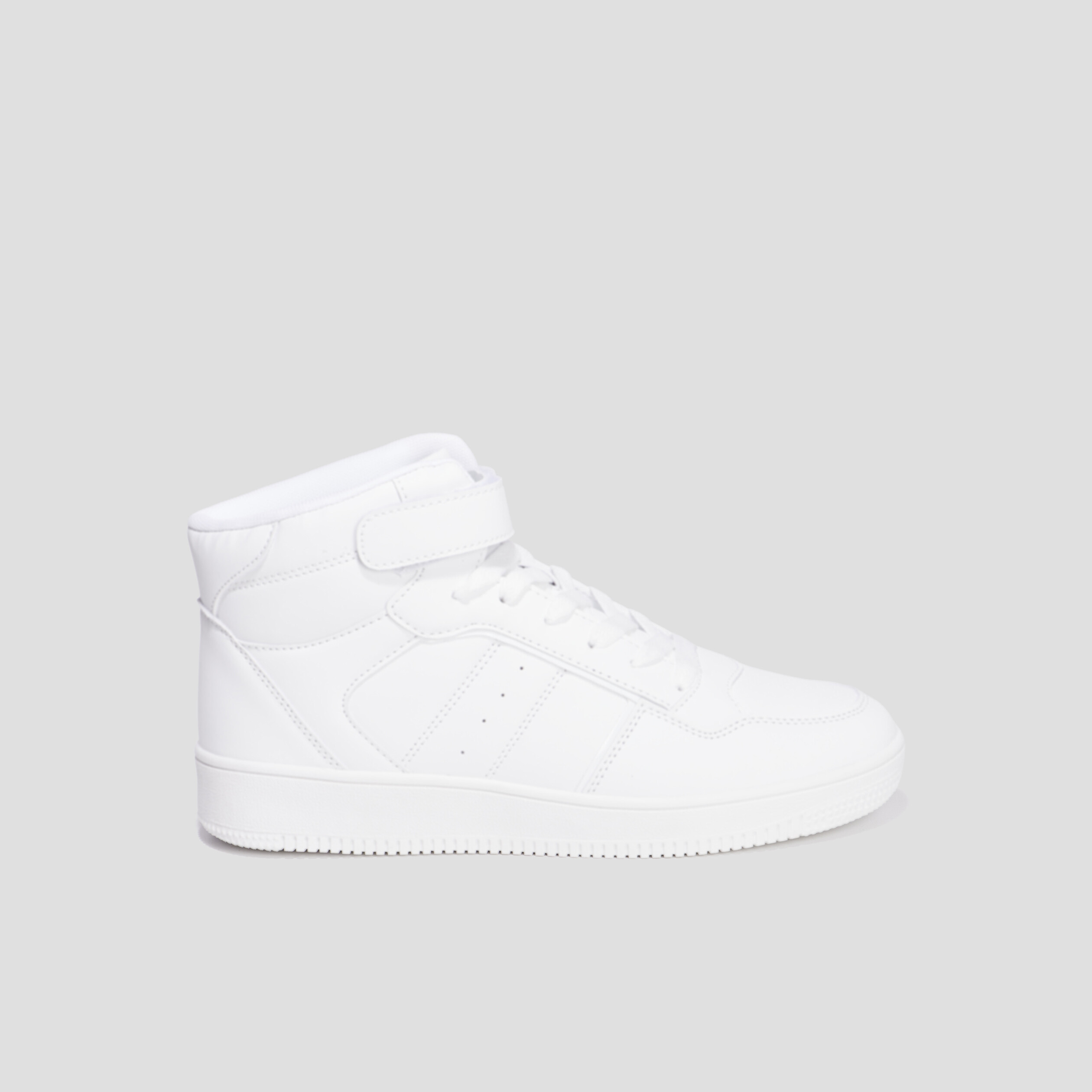 Baskets montantes à scratch Creeks blanc femme | La Halle