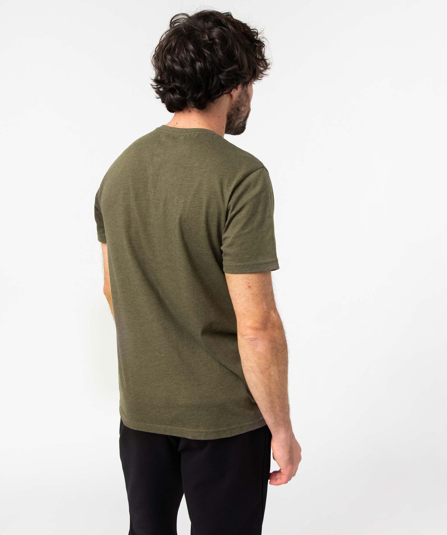 Tee-shirt homme col tunisien à manches courtes kaki | GEMO