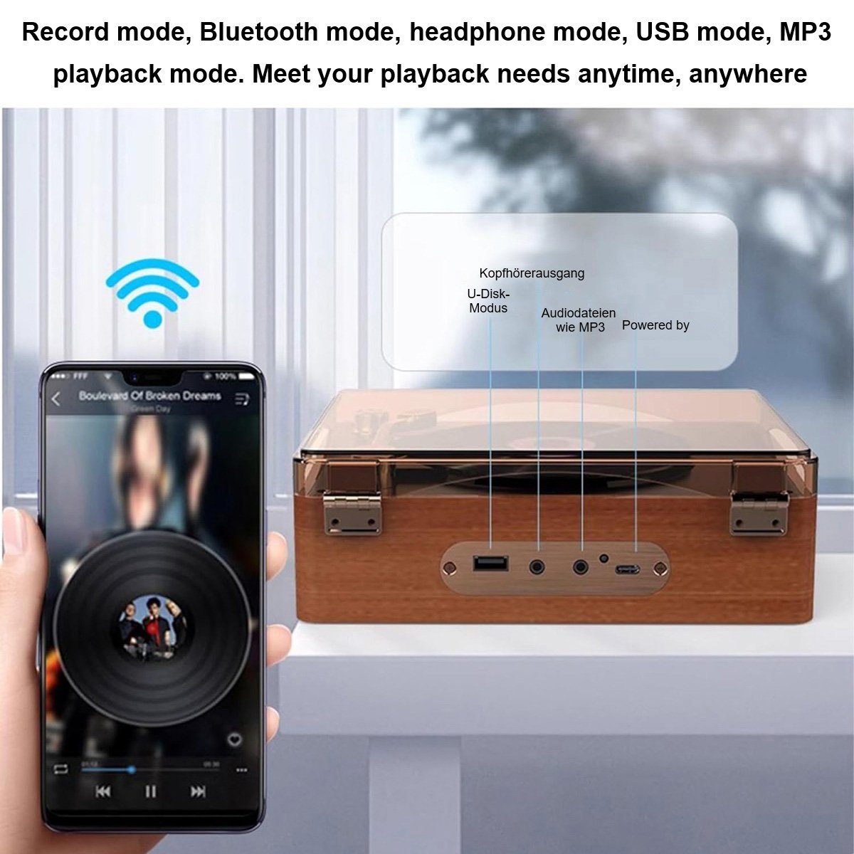 Yoyaxi Tragbarer CD-Player Bluetooth,Fernbedienung und Stereolautsprechern tragbarer CD-Player (Vielseitige Wiedergabemodi, praktisch und benutzerfreundlich)
