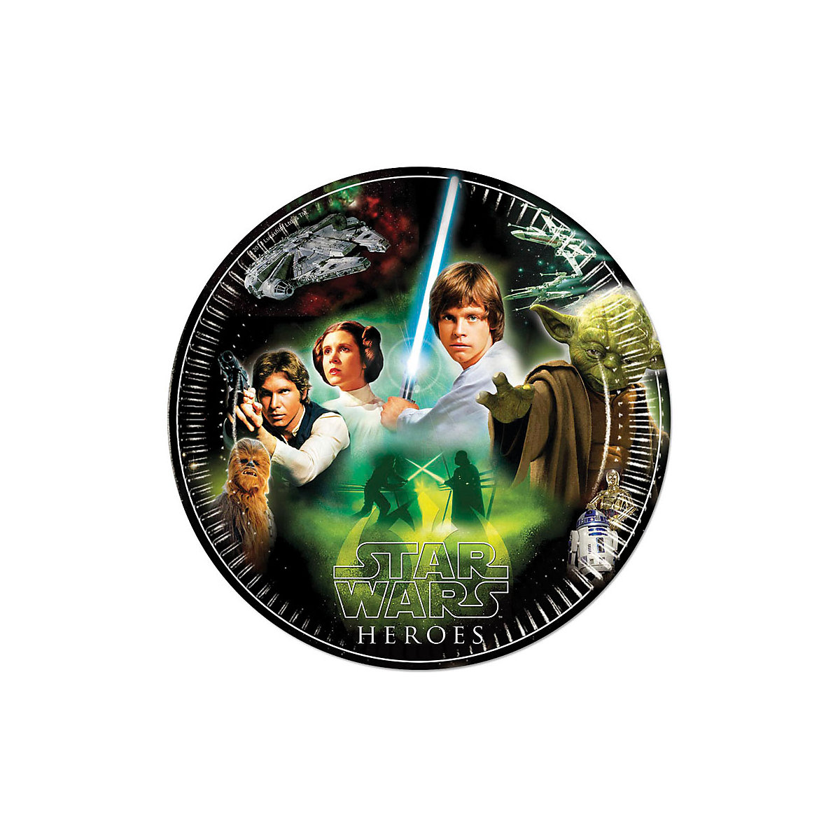 Papp-Partyteller Star Wars Heroes, Ø 23 cm, 8 Stück
