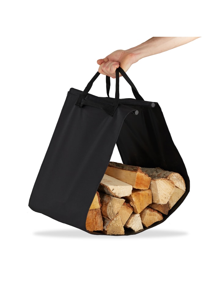 relaxdays Kaminholzständer in Schwarz günstig kaufen onesize