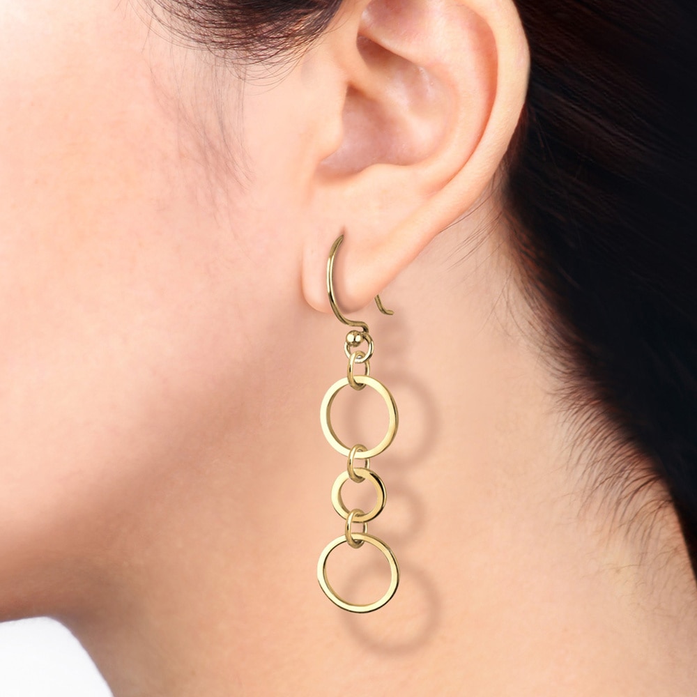 Elli Elli Boucles d'Oreilles Chaîne Femme Plaqué Or Argent (925/1000) Boucles d'oreilles