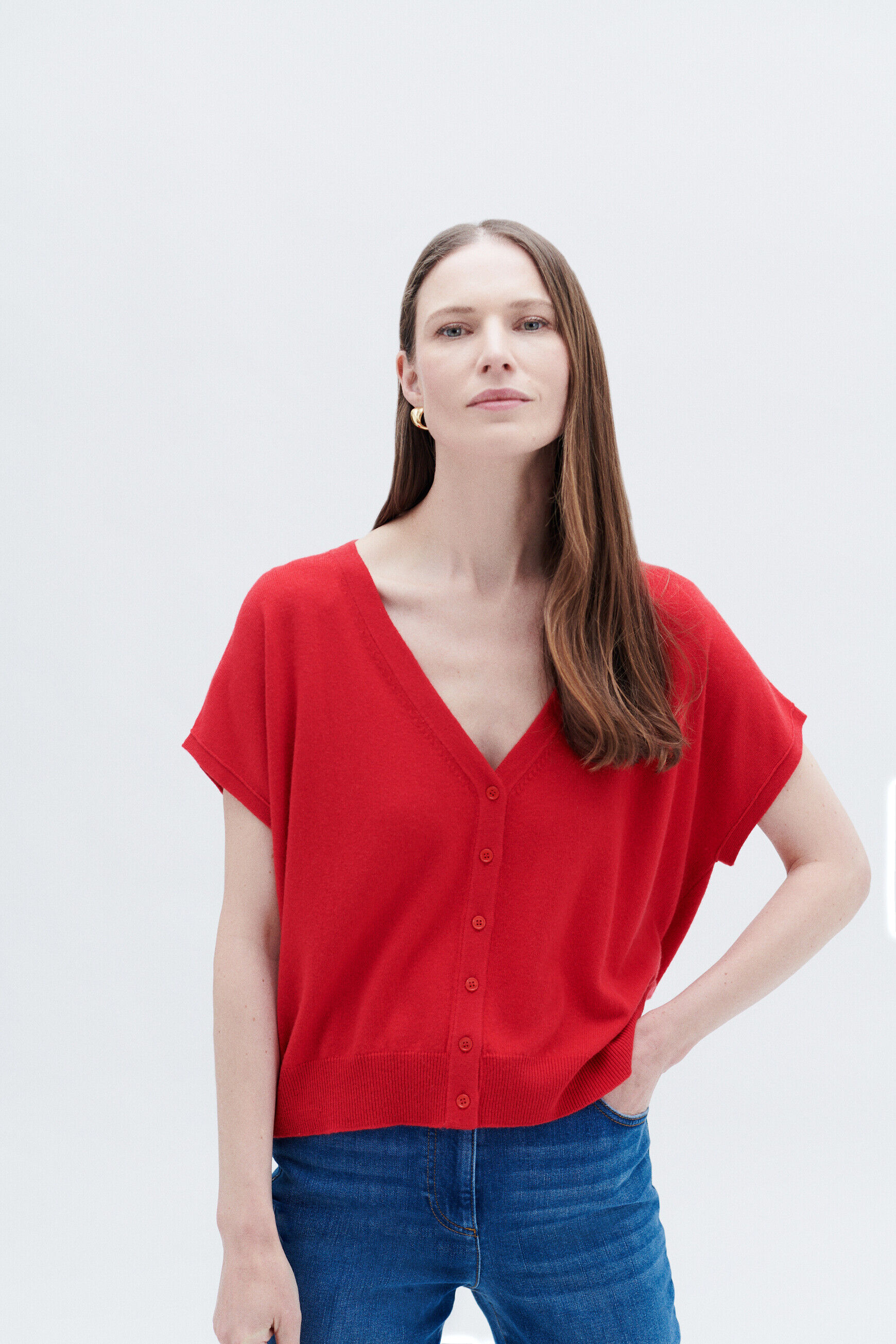 gilet lexie rouge femme