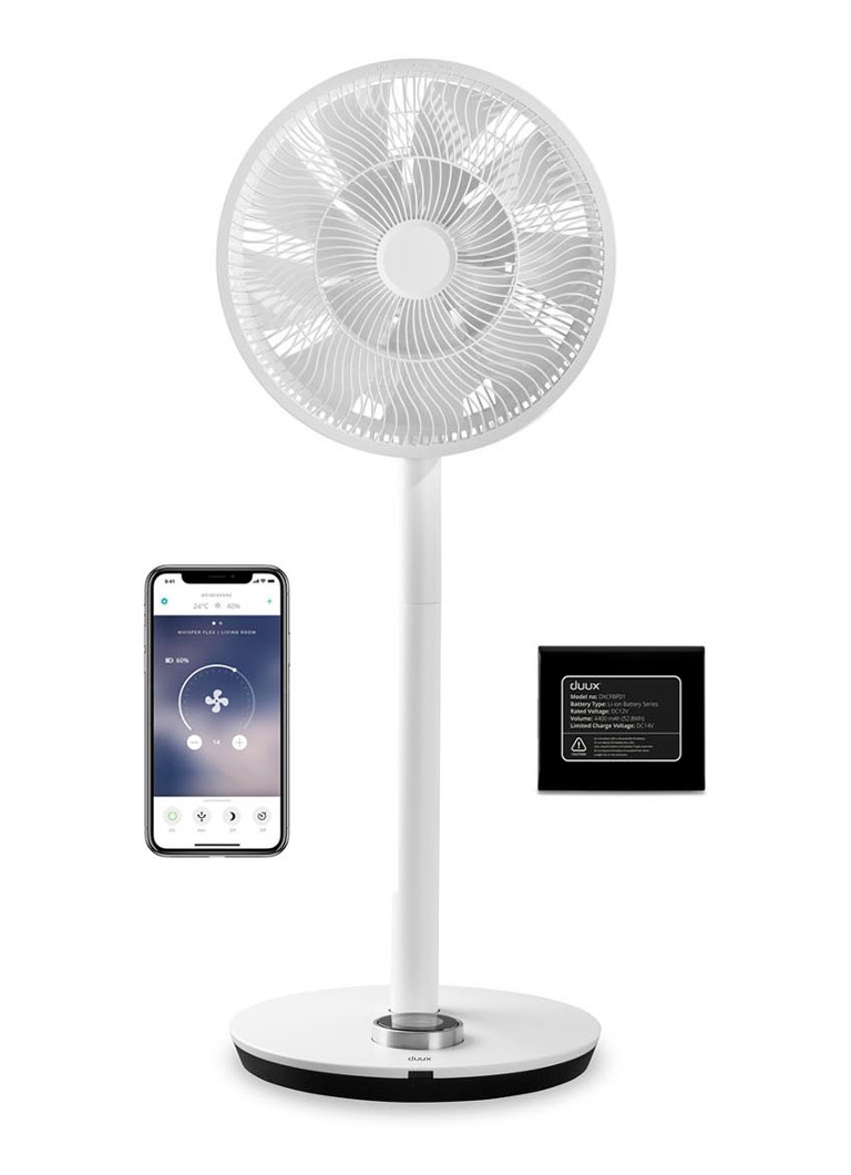 Duux Whisper Flex Smart adjustable floor fan with battery, 88 cm