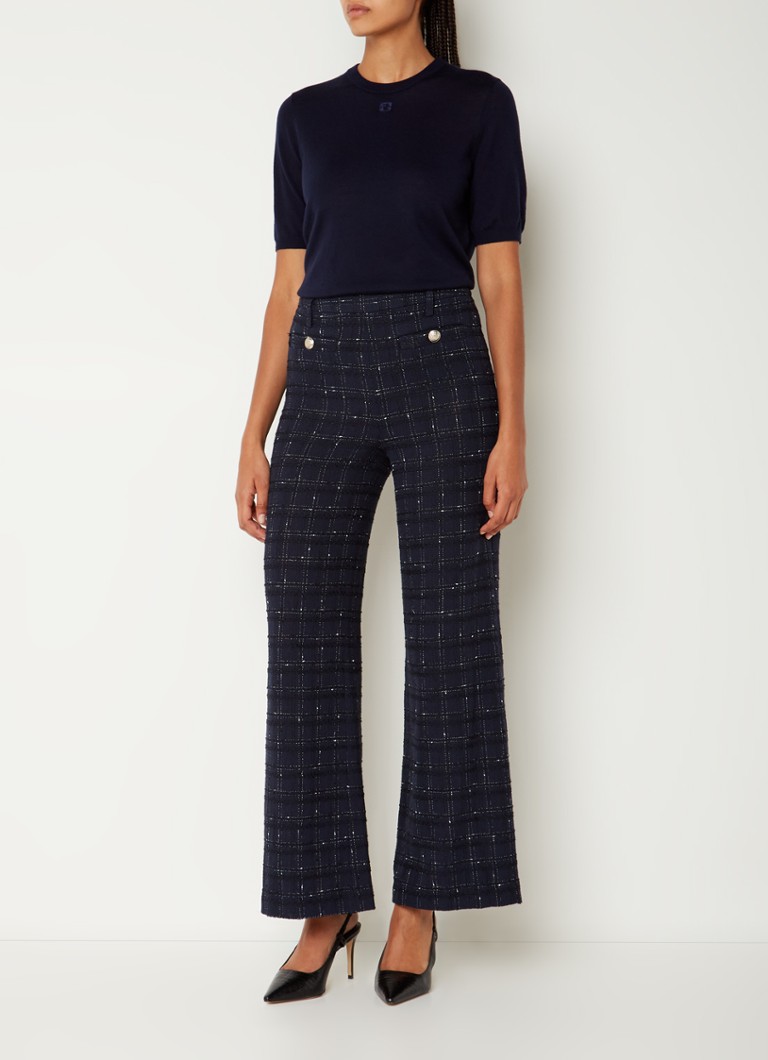 Pantaloni cropped a vita alta e gamba dritta dall'aspetto simile al tweed, firmati Gerard Darel Cheraze.
