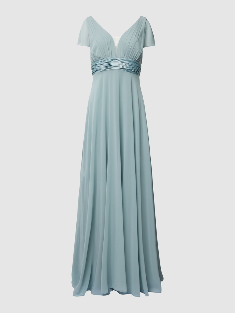 Abendkleid mit Flügelärmeln in schilf