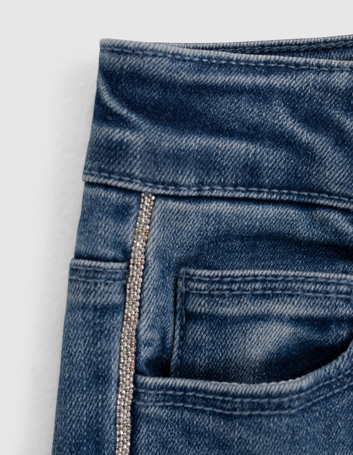 Jean skinny bleu microbilles côtés fille