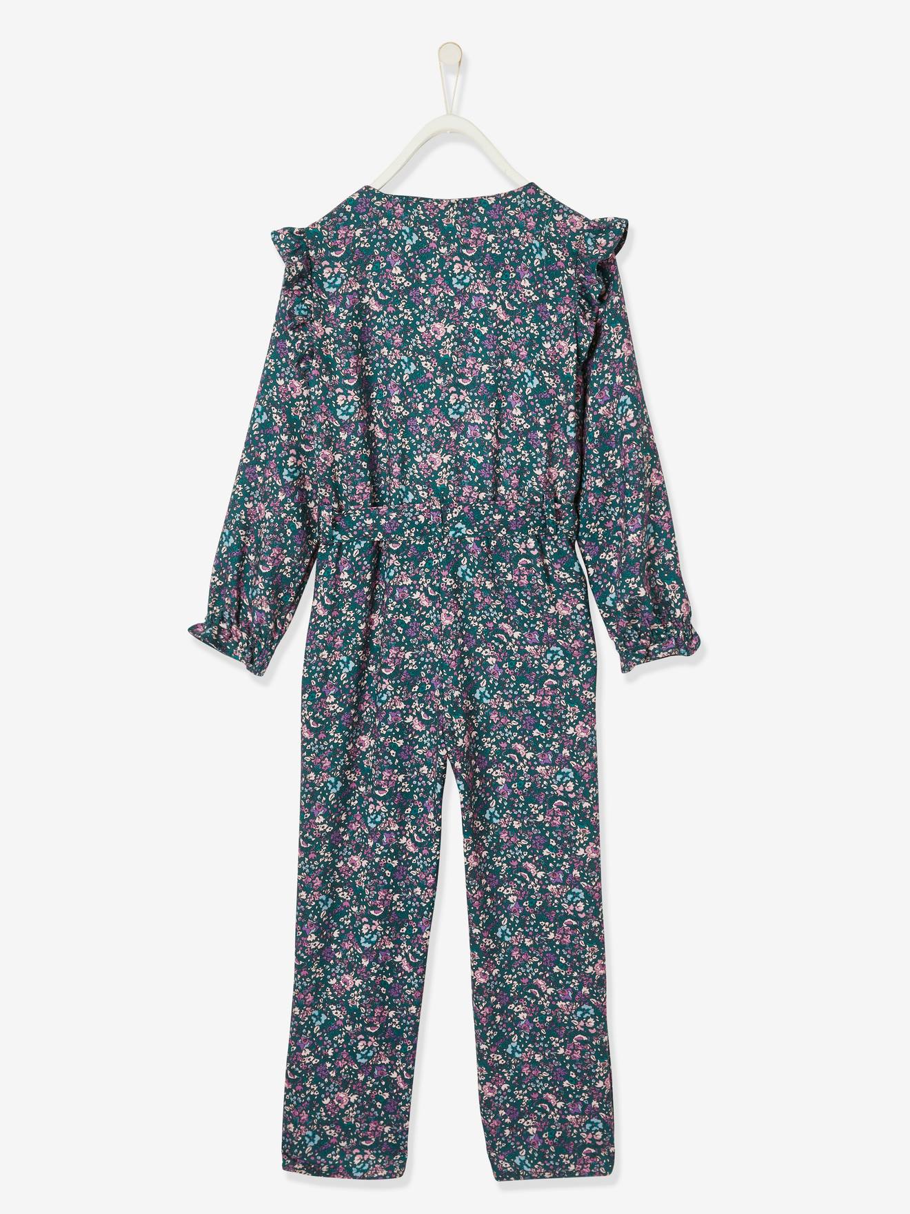 Vertbaudet Mädchen Jumpsuit - grün bedruckt