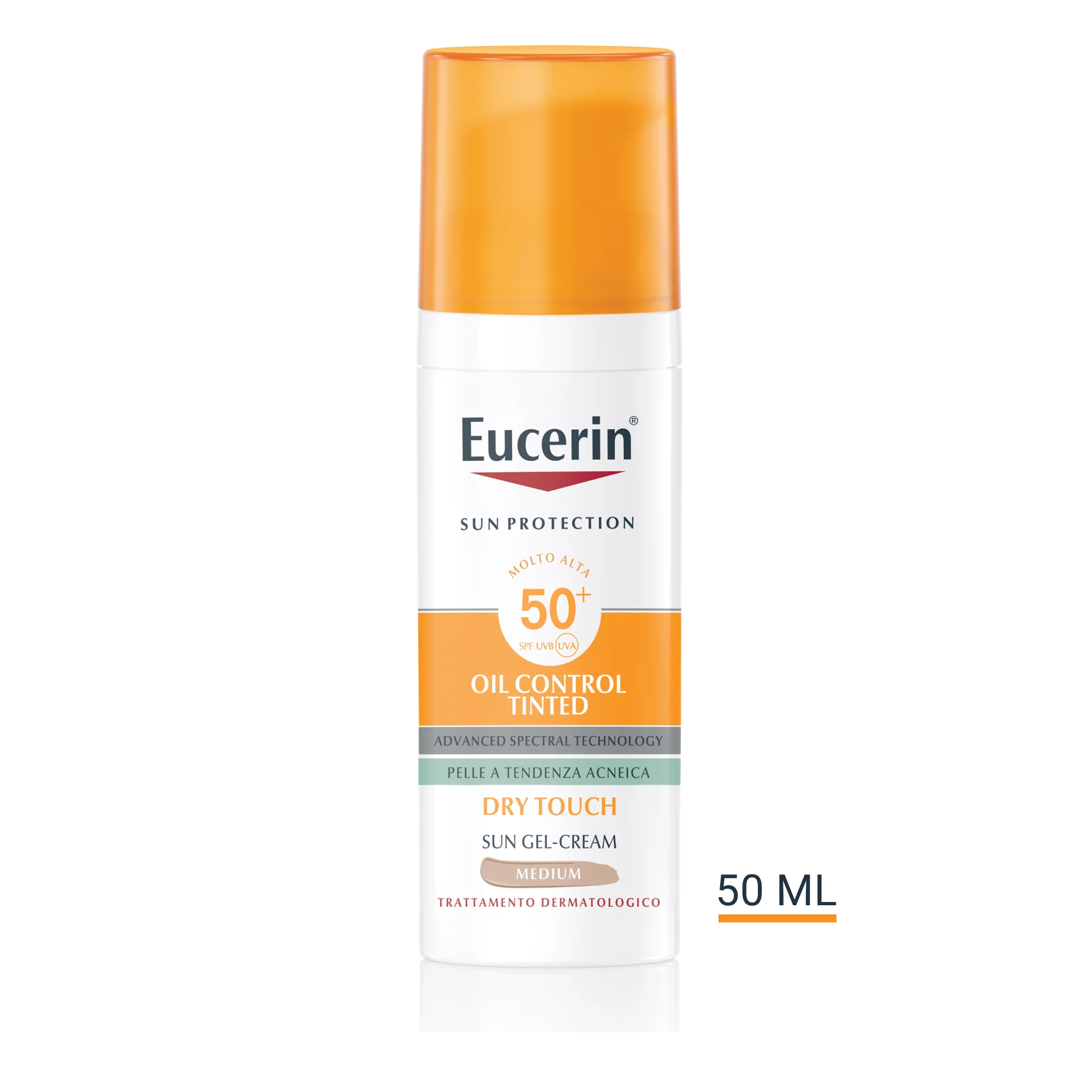 Aurinkosuoja Oil Control Tinted Dry Touch Face Sun Gel-Creme SPF50+ - Korkeasuojainen aurinkosuoja kasvoille, sävytetty kasvovoide epätäydellisyyksiin