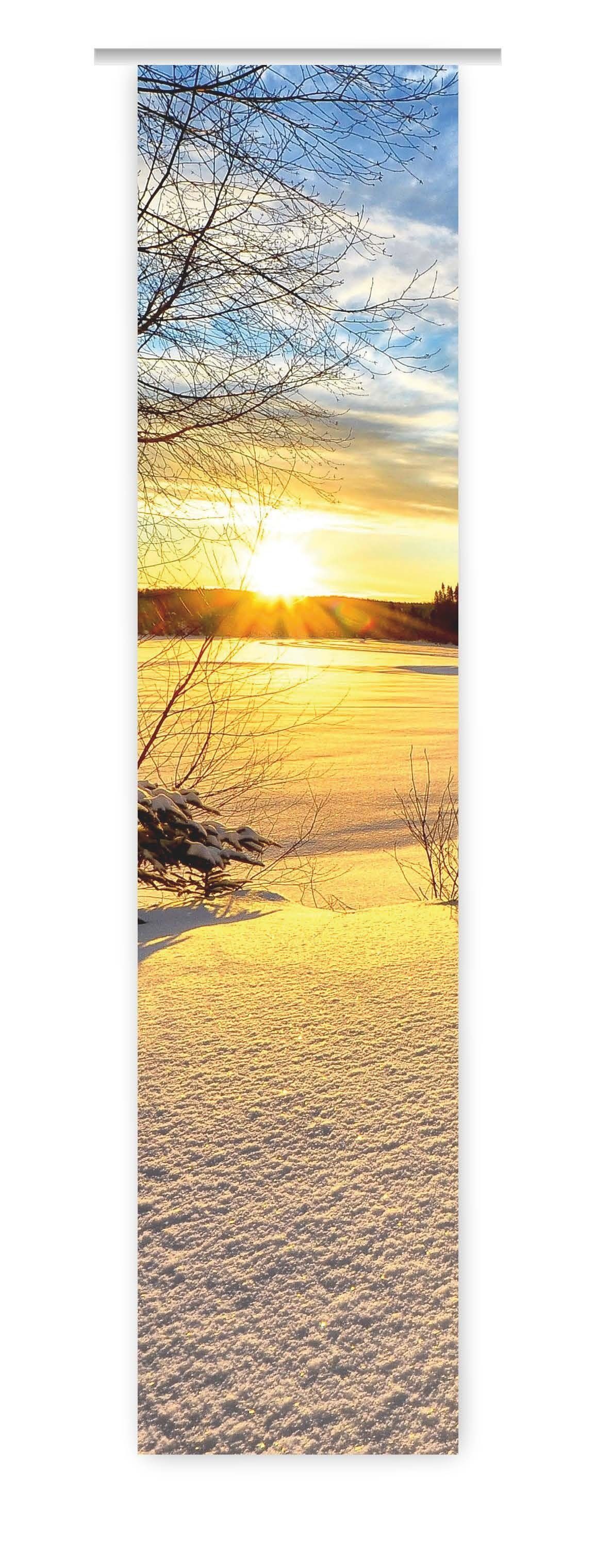 Schiebegardine Wintersonne - Weihnachtsvorhang, gardinen-for-life