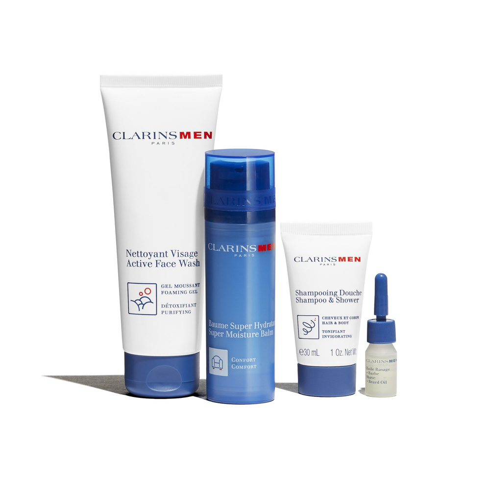 Clarins Coffret ClarinsMen Baume Super Hydratant & Nettoyant Exfoliant Coffret Noël Soin homme