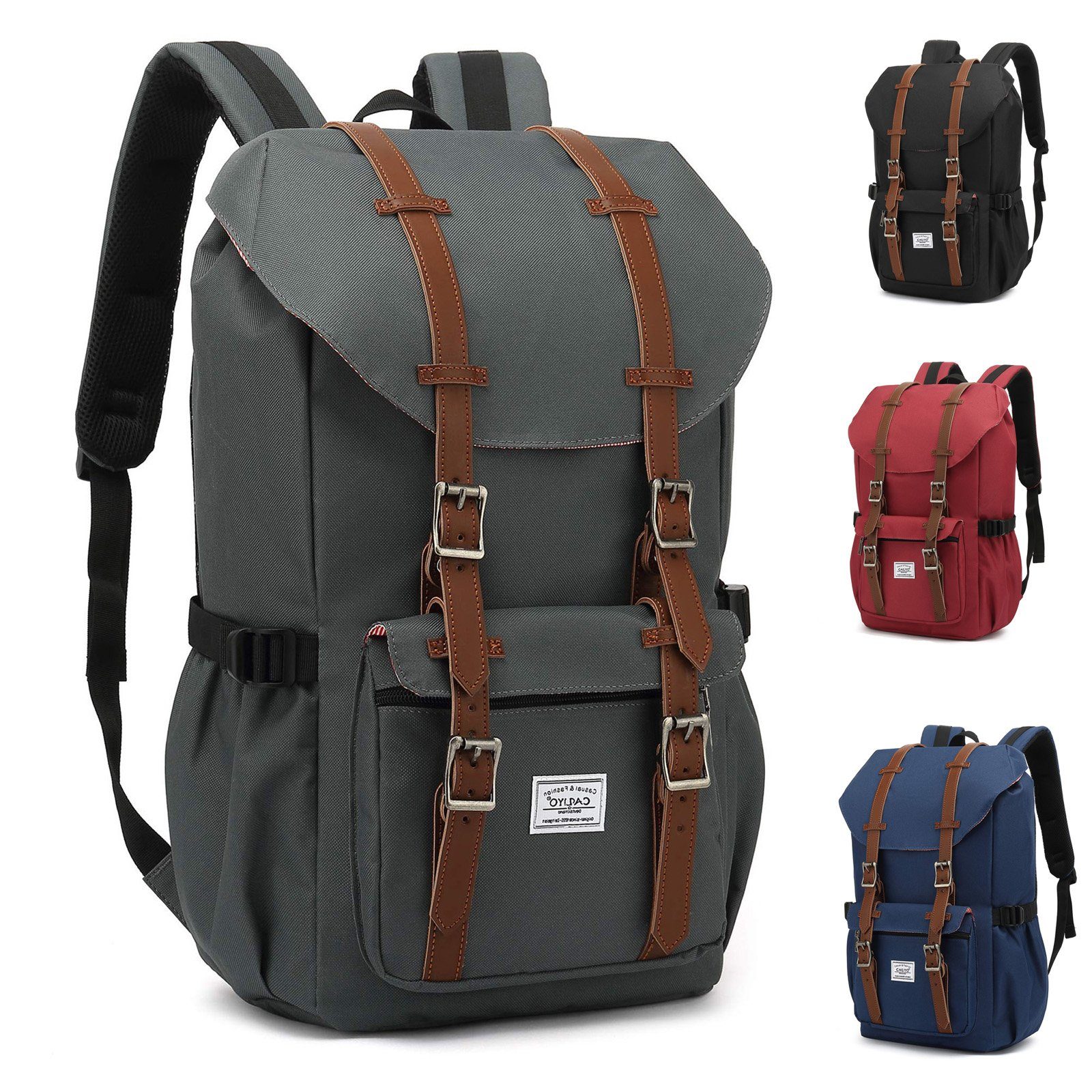 TAN.TOMI Rucksack Rucksack Groß Damen Herren Freizeitrucksack im Retro Design Reiserucksack mit 15