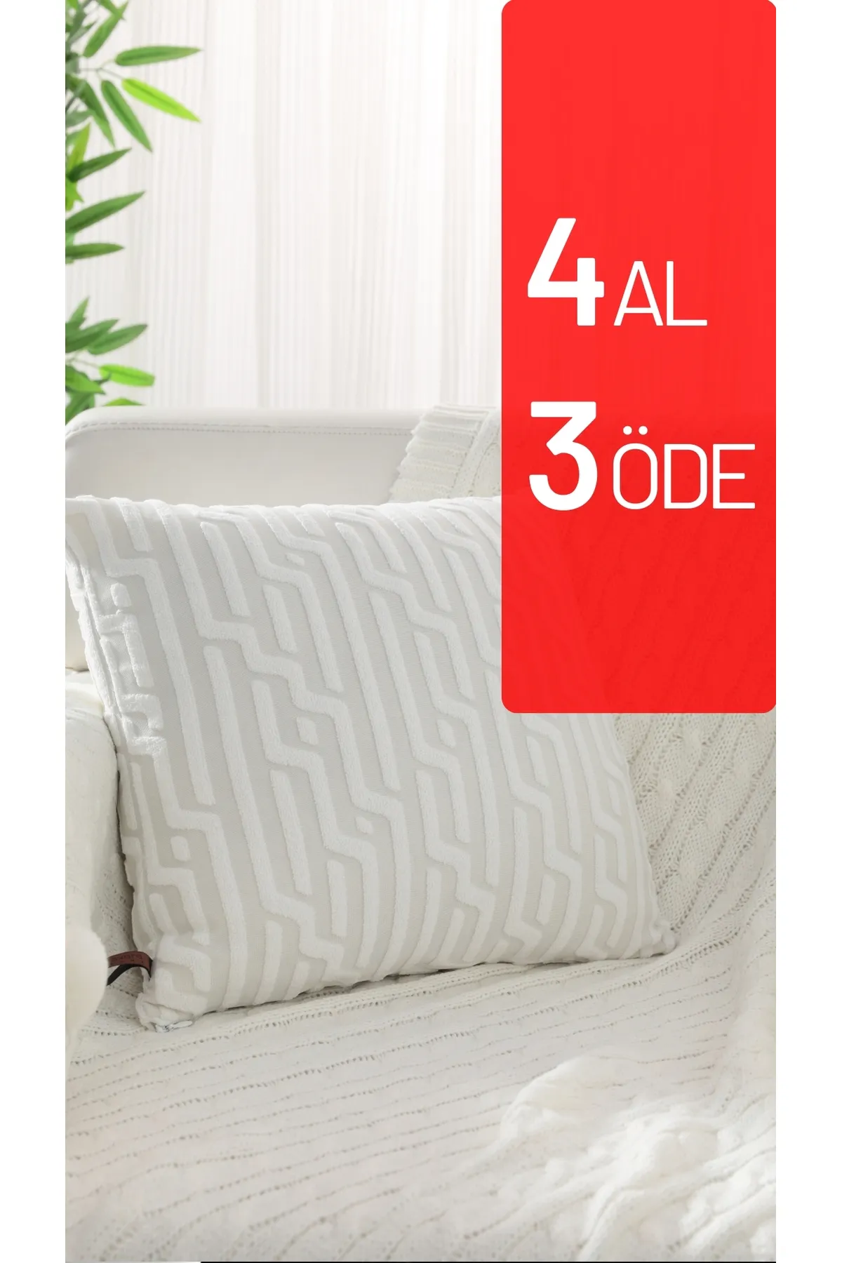 FAVORA  Kissen & Kissenbezug - Beige - Quadratisch