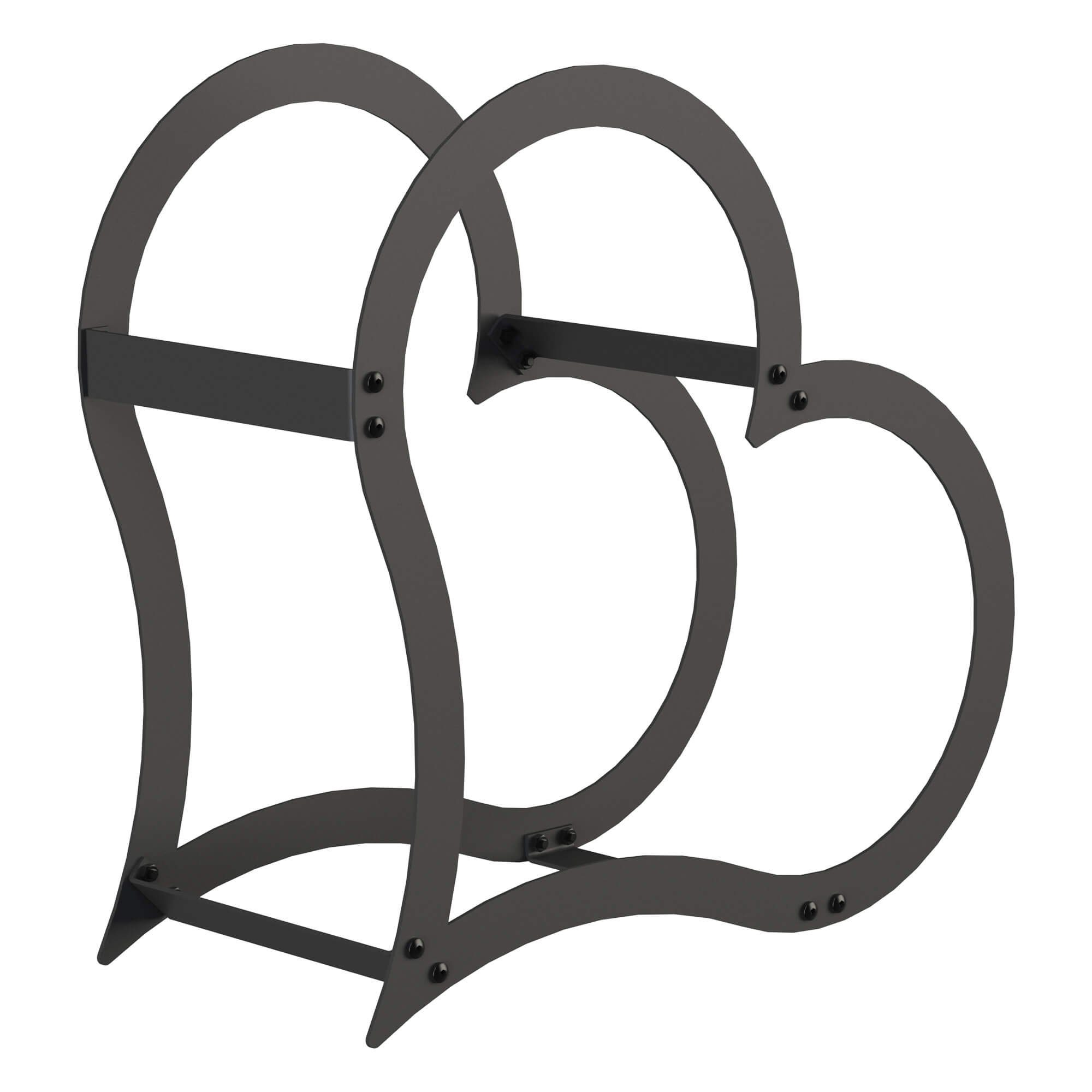 DanDiBo Kaminholzregal Kaminholzregal Metall Schwarz Stehend Herz 52 cm Kaminholzständer, Herzförmig und Freistehend
