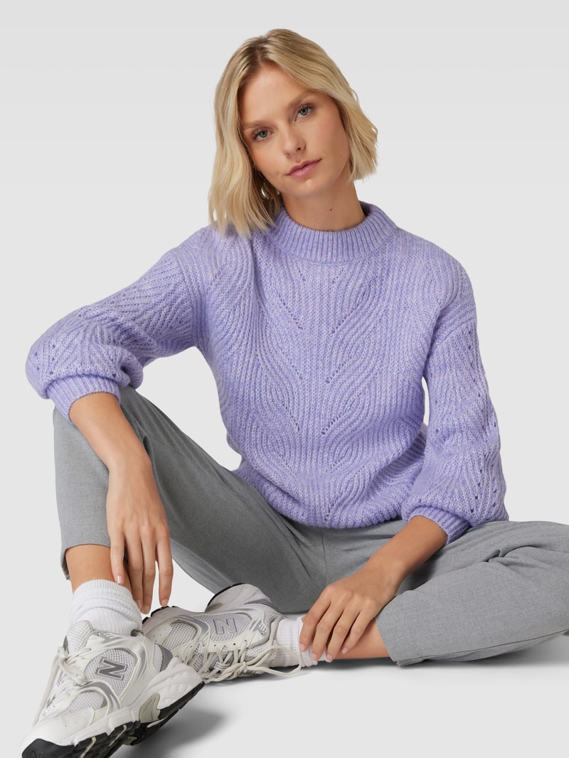 Strickpullover mit Zopfmuster Modell 'Pojama' in flieder