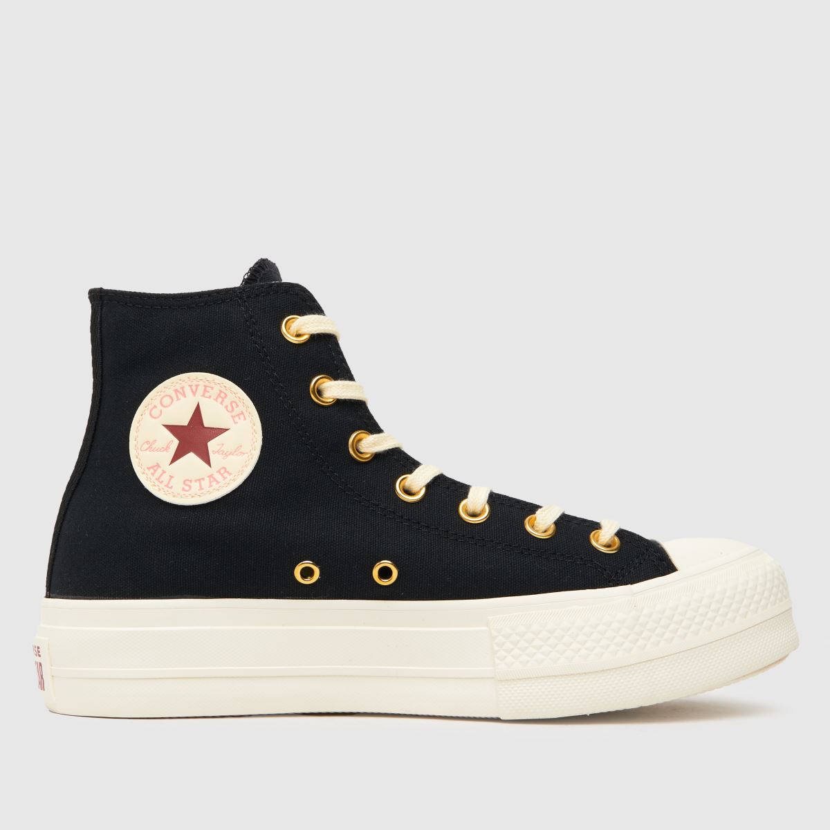 Converse – All Star – Lift Hi Hearts – Svarta sneakers