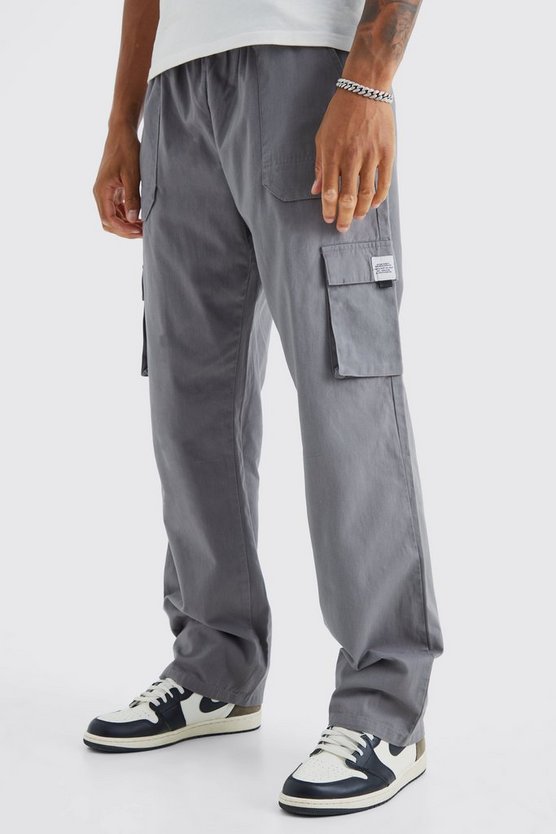 Tall lockere Cargo-Hose mit elastischem Bund und Schnalle