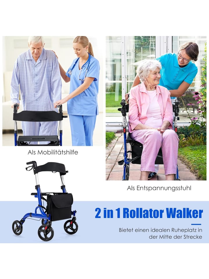 COSTWAY Rollator in Blau günstig kaufen onesize