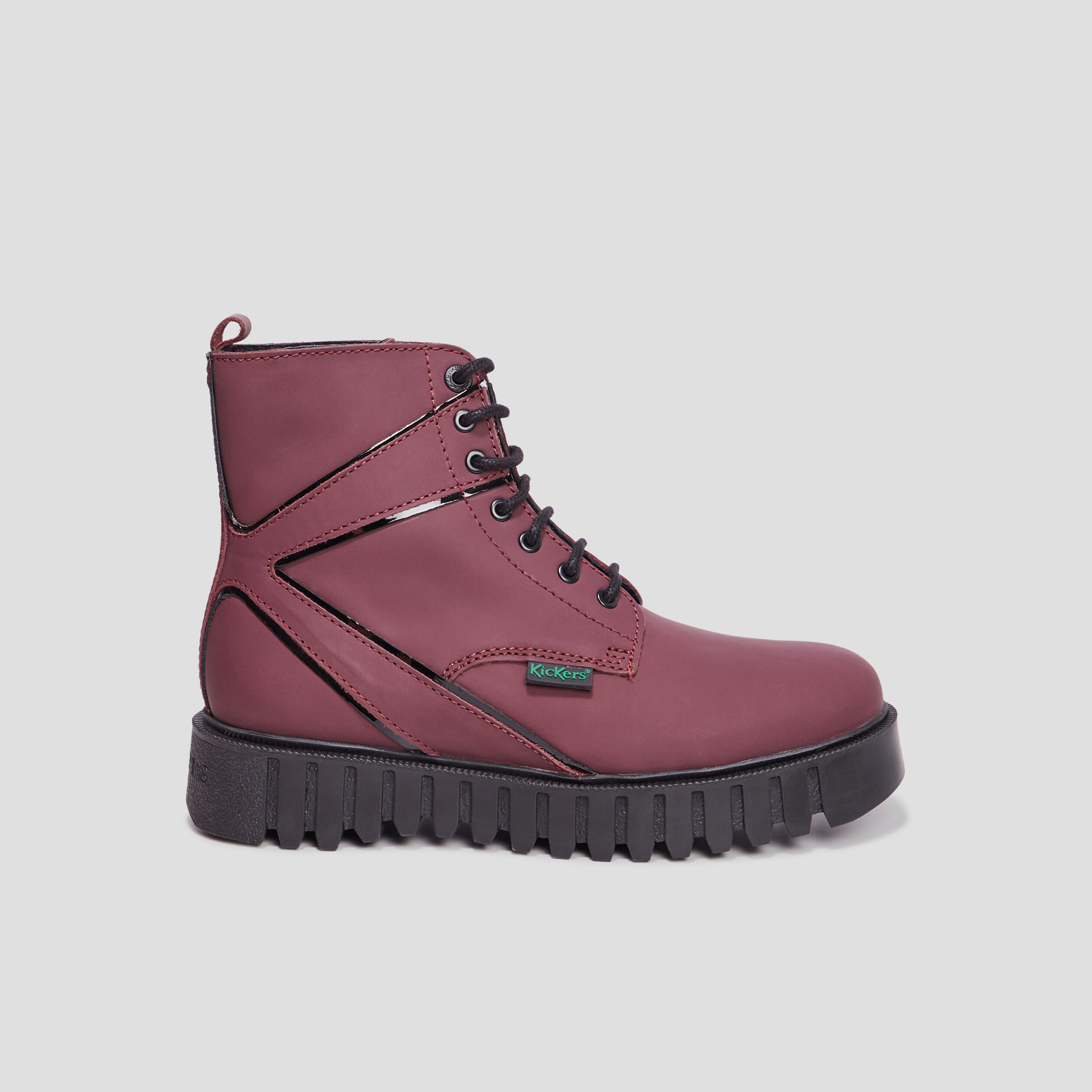 Bottines en cuir Kickers Kickfab bordeaux femme | La Halle