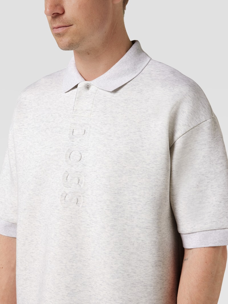 Relaxed Fit Poloshirt mit Marken-Detail Modell 'Pirax' in mittelgrau