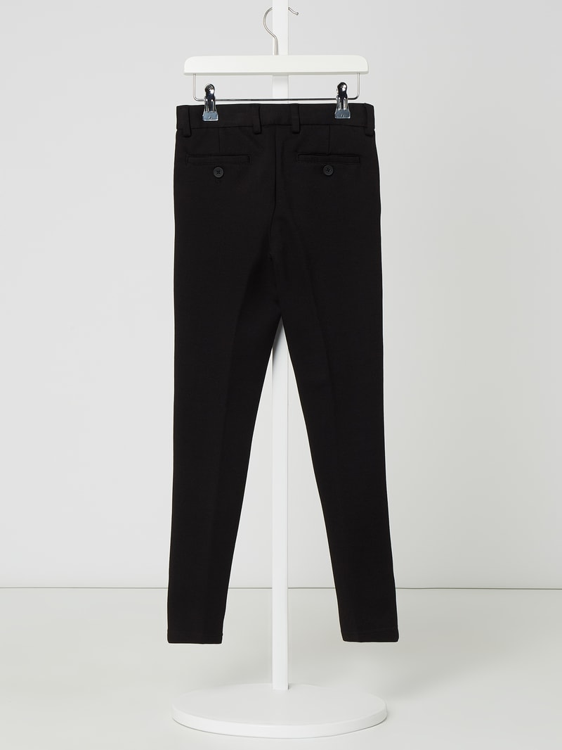 Slim Fit Chino aus Jersey Modell 'Marco' in schwarz