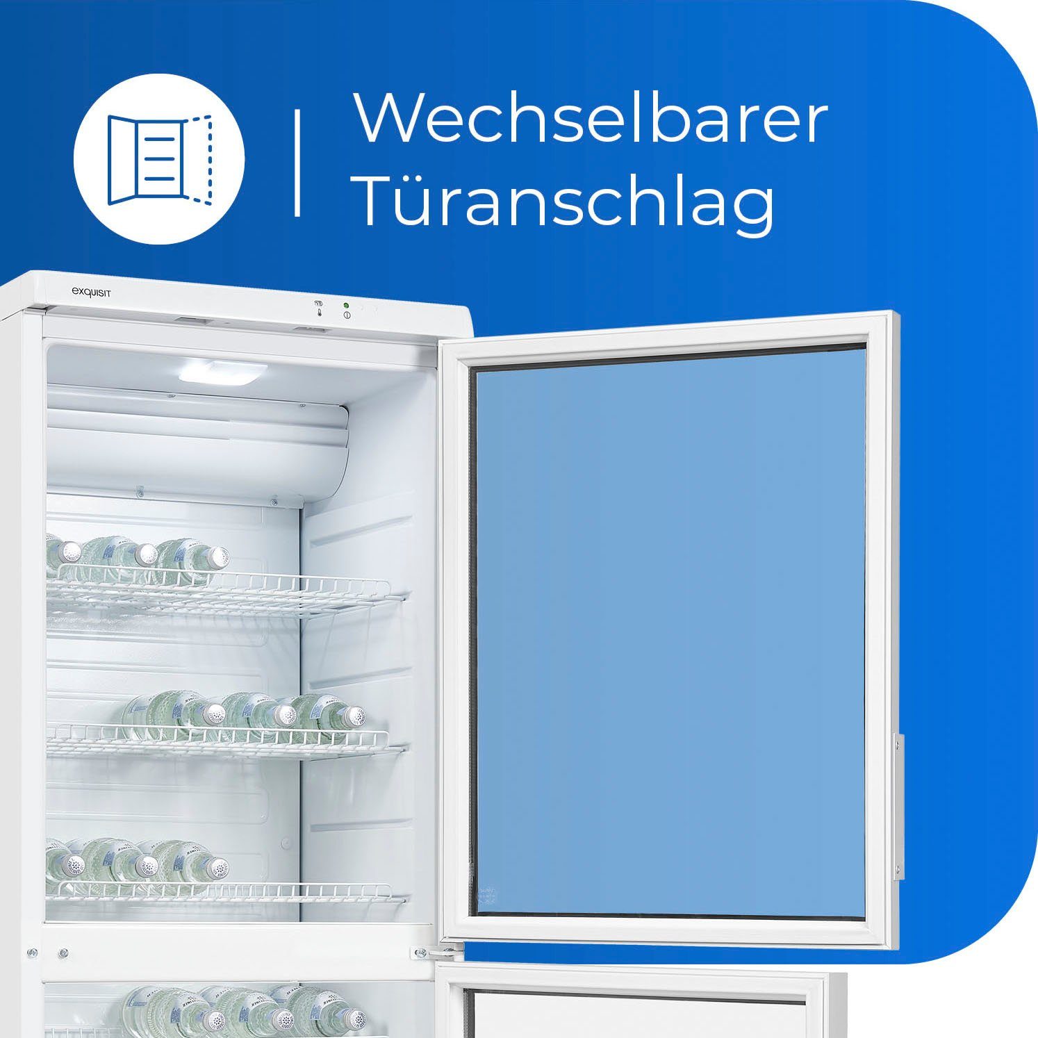 exquisit Getränkekühlschrank GKS350-2-GT-280D weiss, 173 cm hoch, 60 cm breit