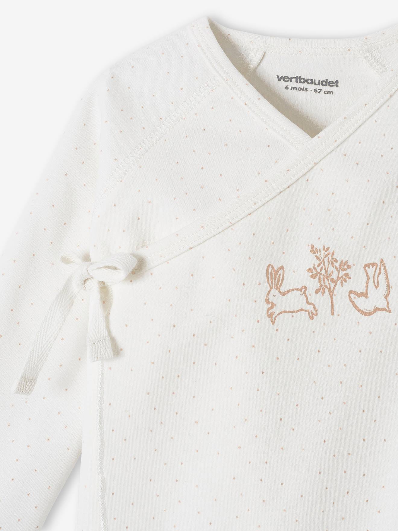Vertbaudet Baby Wickeljacke, Bio-Baumwolle Oeko-Tex - weiß bedruckt