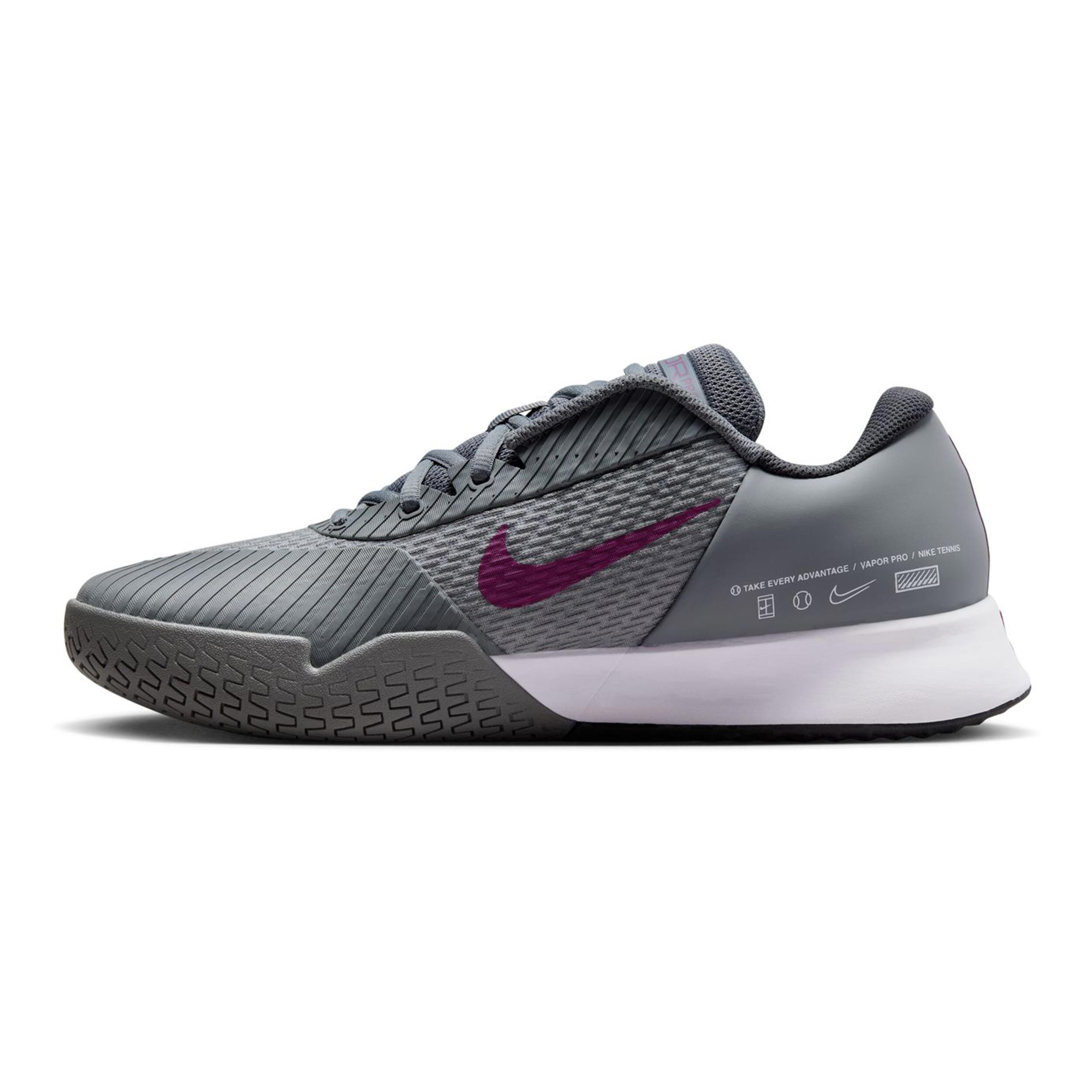 Air Zoom Vapor Pro 2 Allcourtschuh Herren - Grau, Berry